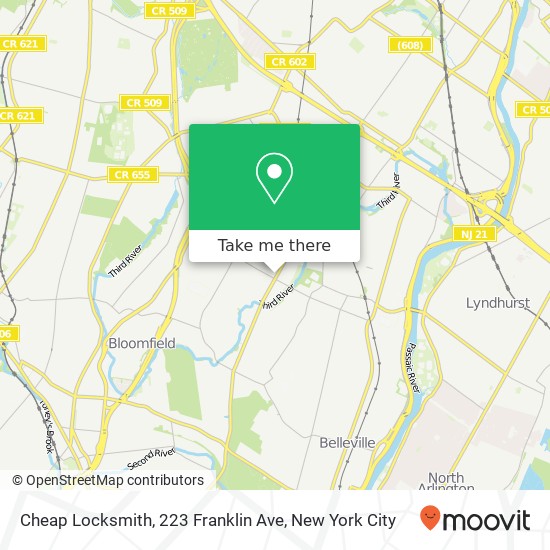 Mapa de Cheap Locksmith, 223 Franklin Ave