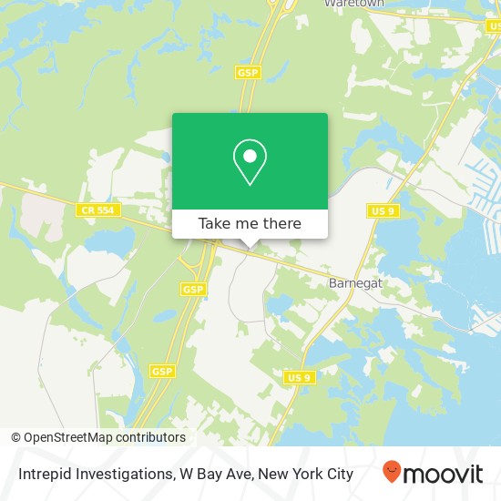 Mapa de Intrepid Investigations, W Bay Ave