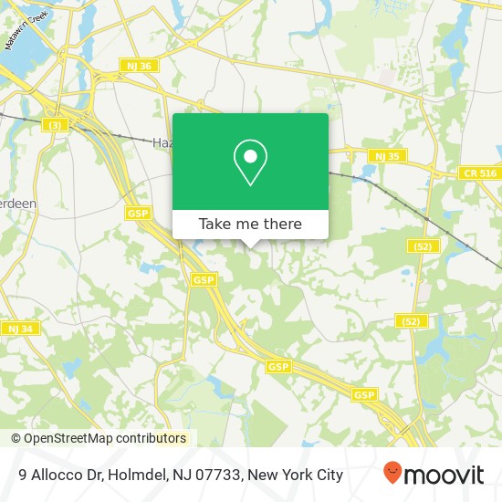 Mapa de 9 Allocco Dr, Holmdel, NJ 07733
