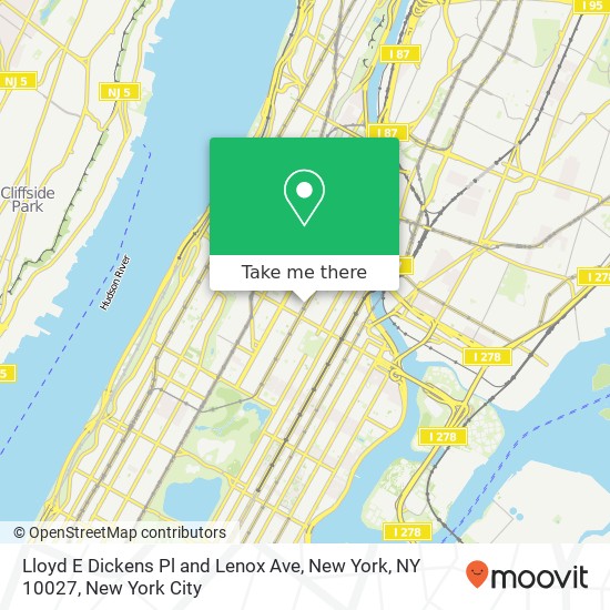 Lloyd E Dickens Pl and Lenox Ave, New York, NY 10027 map