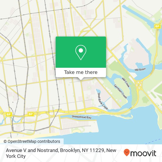 Avenue V and Nostrand, Brooklyn, NY 11229 map