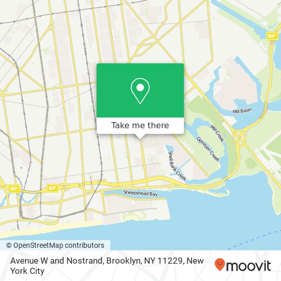 Mapa de Avenue W and Nostrand, Brooklyn, NY 11229