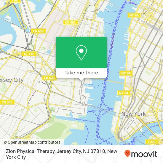 Mapa de Zion Physical Therapy, Jersey City, NJ 07310