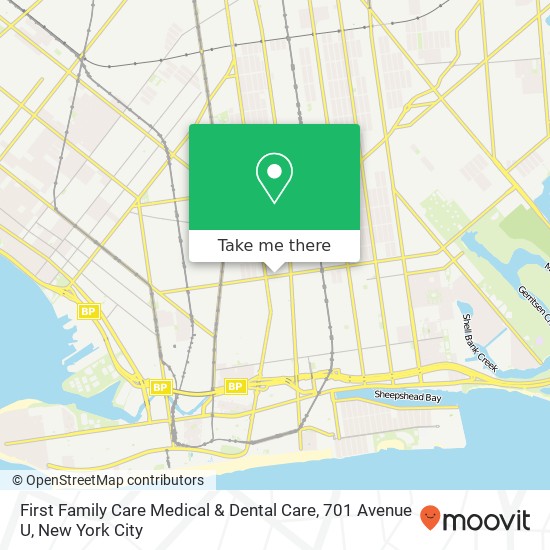 Mapa de First Family Care Medical & Dental Care, 701 Avenue U