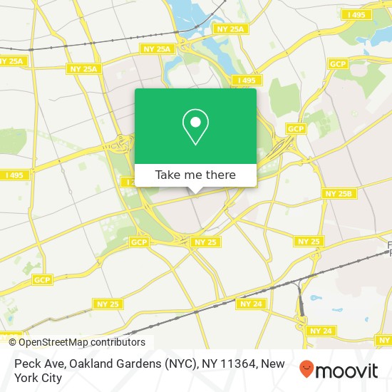 Mapa de Peck Ave, Oakland Gardens (NYC), NY 11364