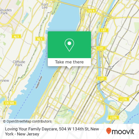 Mapa de Loving Your Family Daycare, 504 W 134th St
