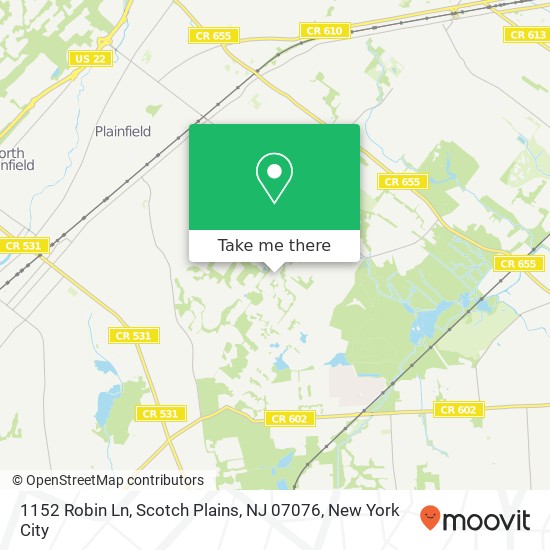 1152 Robin Ln, Scotch Plains, NJ 07076 map