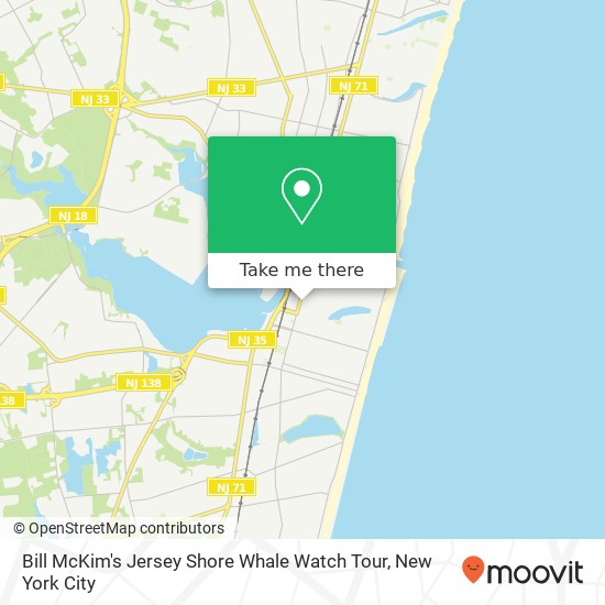 Mapa de Bill McKim's Jersey Shore Whale Watch Tour
