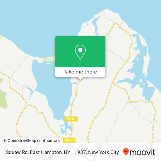 Mapa de Squaw Rd, East Hampton, NY 11937