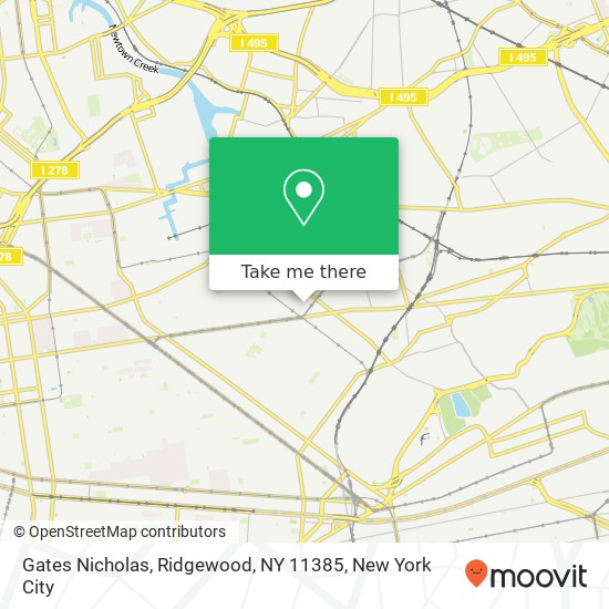 Mapa de Gates Nicholas, Ridgewood, NY 11385