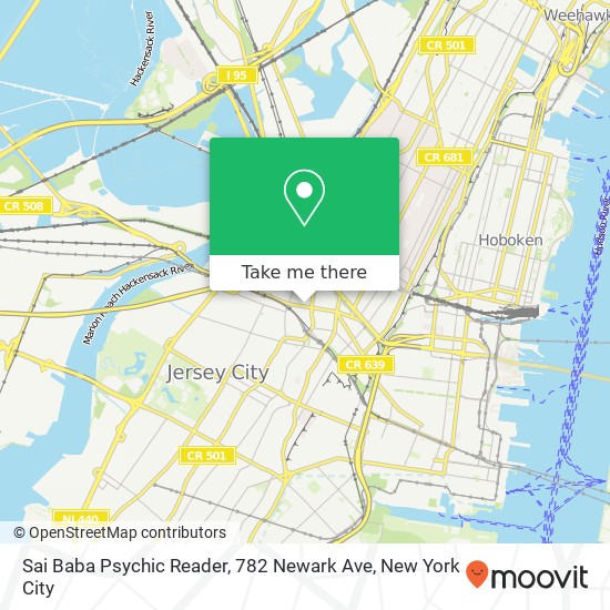 Mapa de Sai Baba Psychic Reader, 782 Newark Ave