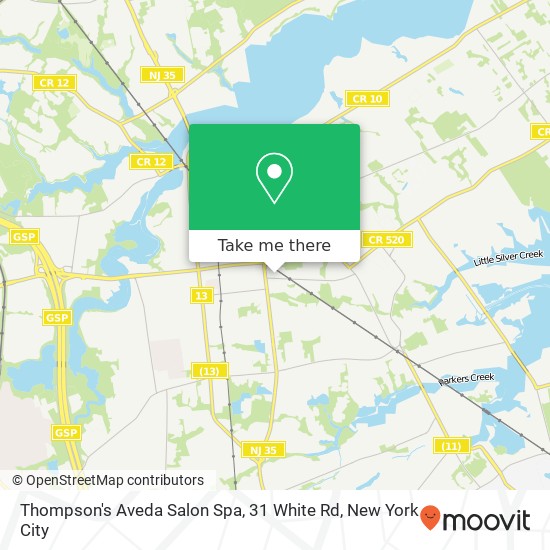Mapa de Thompson's Aveda Salon Spa, 31 White Rd