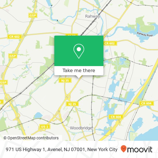 Mapa de 971 US Highway 1, Avenel, NJ 07001