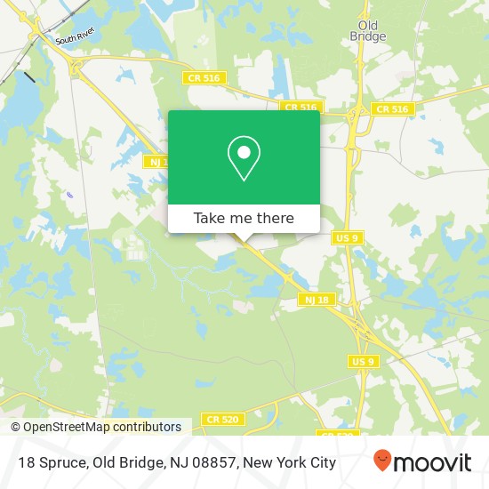 Mapa de 18 Spruce, Old Bridge, NJ 08857