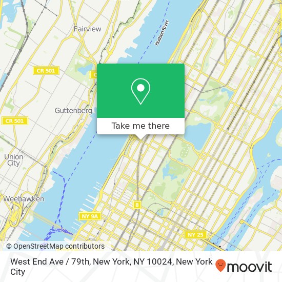 West End Ave / 79th, New York, NY 10024 map