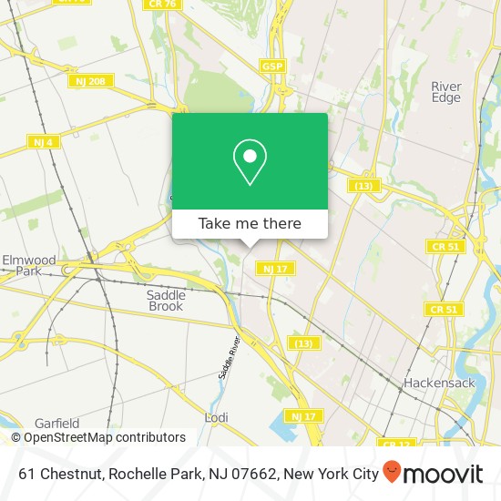 61 Chestnut, Rochelle Park, NJ 07662 map