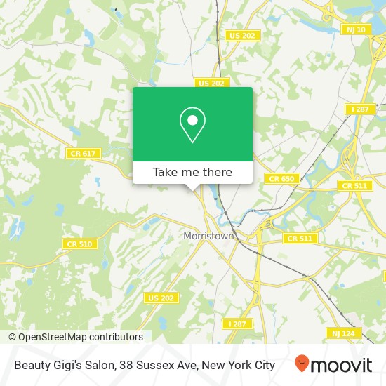 Beauty Gigi's Salon, 38 Sussex Ave map