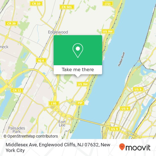 Mapa de Middlesex Ave, Englewood Cliffs, NJ 07632