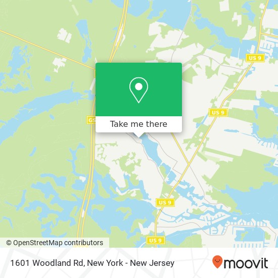 Mapa de 1601 Woodland Rd, Forked River, NJ 08731