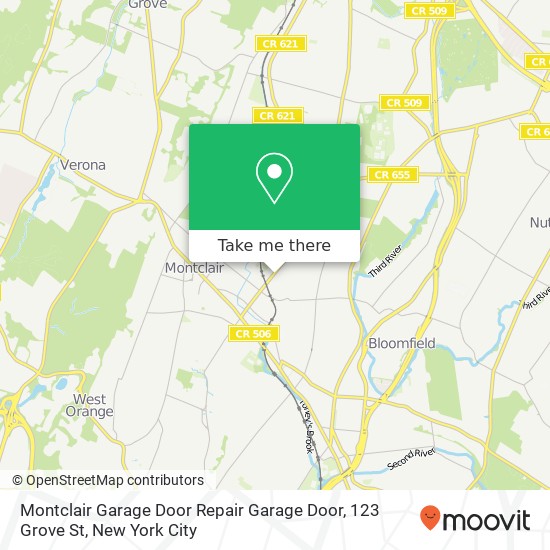 Montclair Garage Door Repair Garage Door, 123 Grove St map