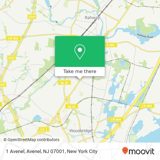Mapa de 1 Avenel, Avenel, NJ 07001