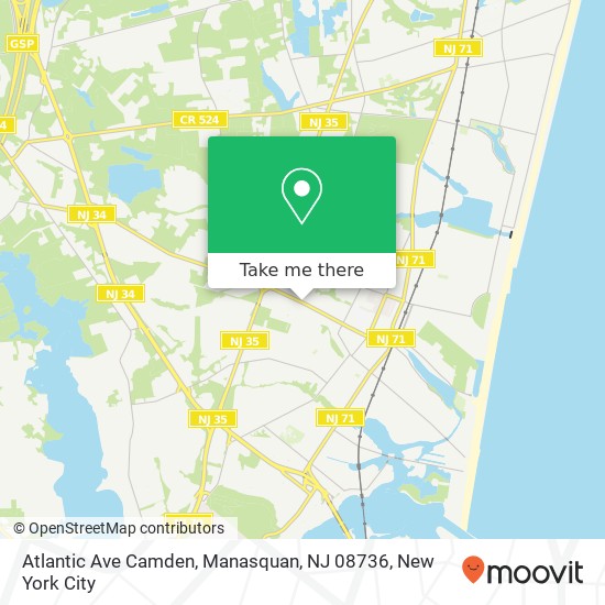 Mapa de Atlantic Ave Camden, Manasquan, NJ 08736