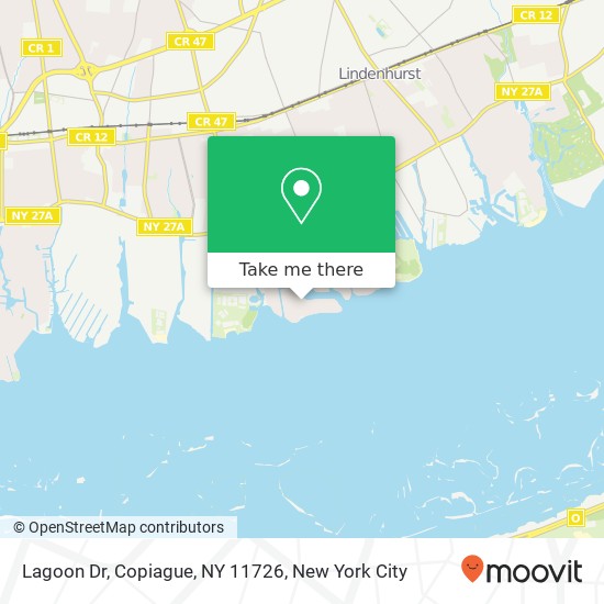 Mapa de Lagoon Dr, Copiague, NY 11726