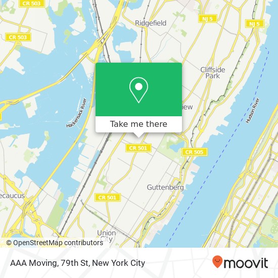 AAA Moving, 79th St map