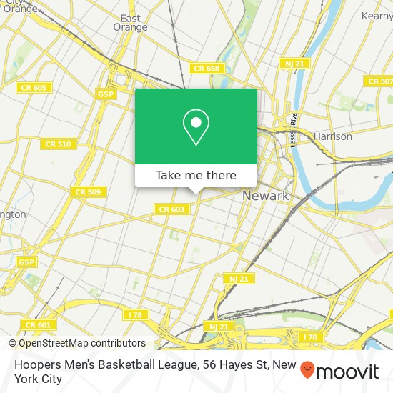 Mapa de Hoopers Men's Basketball League, 56 Hayes St