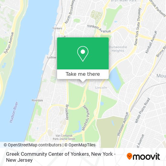 Greek Community Center of Yonkers map