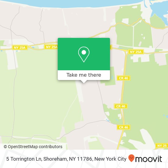 Mapa de 5 Torrington Ln, Shoreham, NY 11786