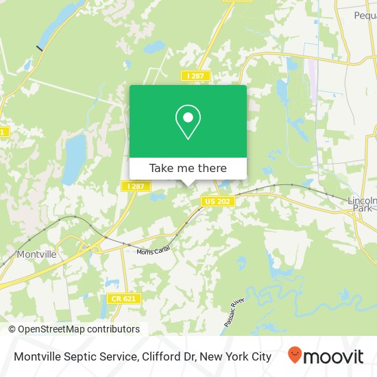 Montville Septic Service, Clifford Dr map