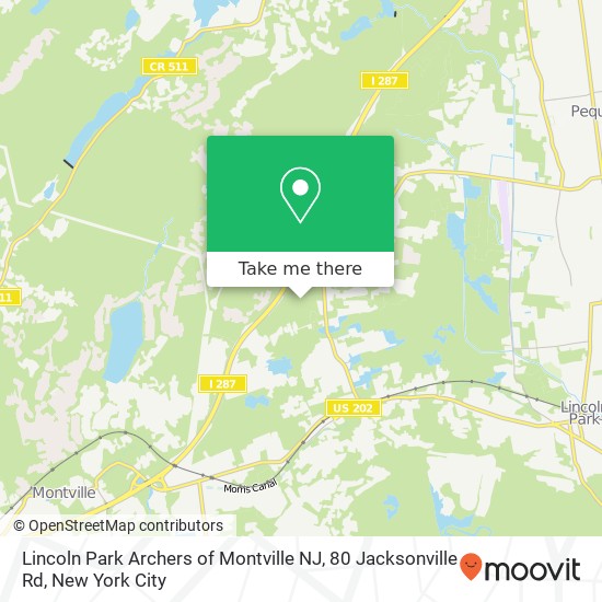 Lincoln Park Archers of Montville NJ, 80 Jacksonville Rd map