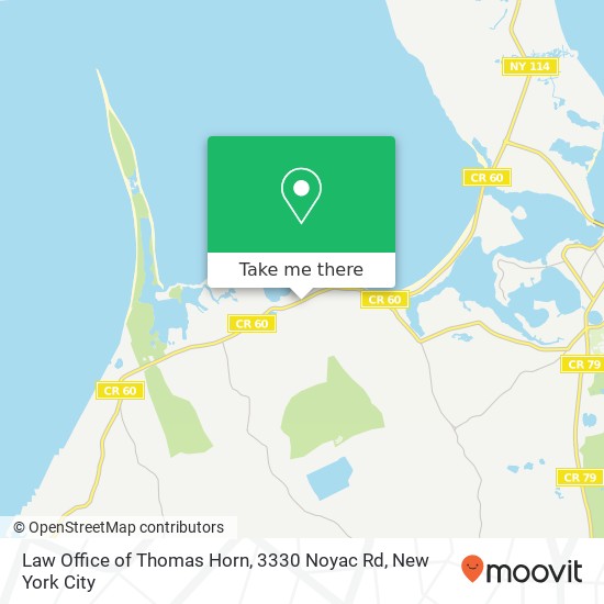Mapa de Law Office of Thomas Horn, 3330 Noyac Rd