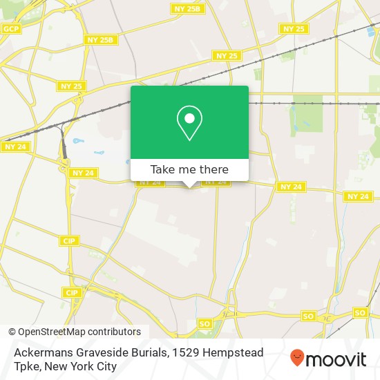 Mapa de Ackermans Graveside Burials, 1529 Hempstead Tpke