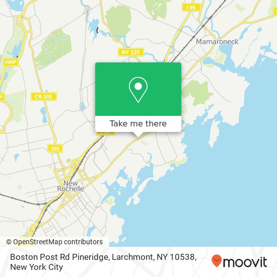 Mapa de Boston Post Rd Pineridge, Larchmont, NY 10538