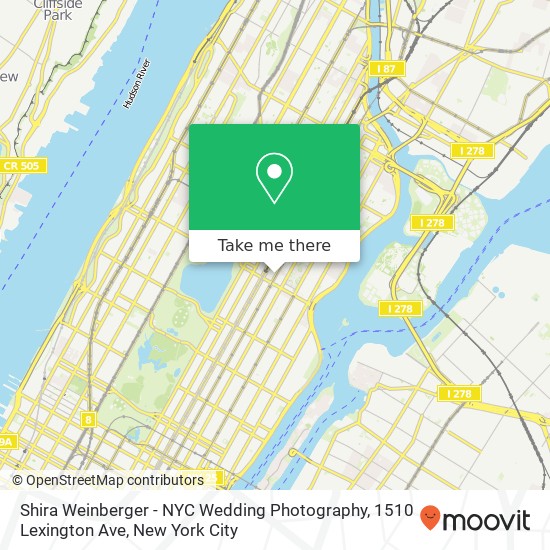 Mapa de Shira Weinberger - NYC Wedding Photography, 1510 Lexington Ave
