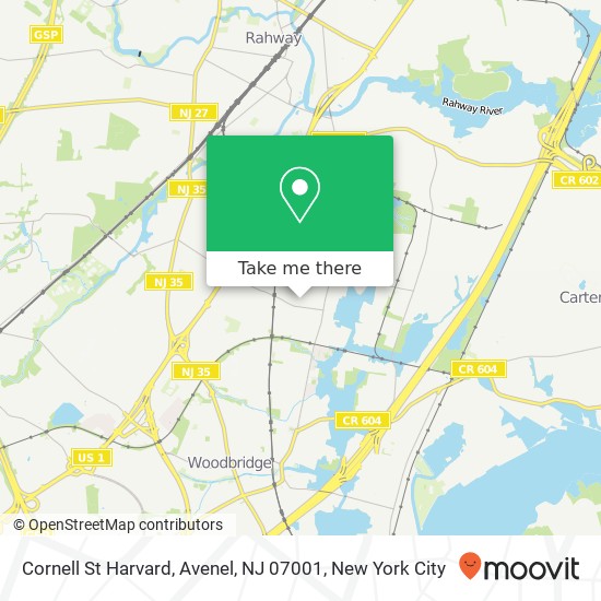 Cornell St Harvard, Avenel, NJ 07001 map