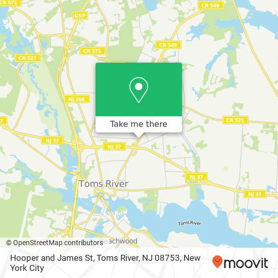 Hooper and James St, Toms River, NJ 08753 map