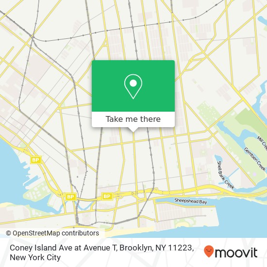 Mapa de Coney Island Ave at Avenue T, Brooklyn, NY 11223