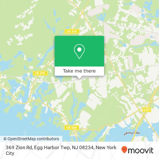 Mapa de 369 Zion Rd, Egg Harbor Twp, NJ 08234