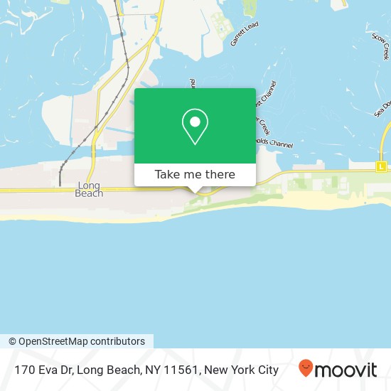 Mapa de 170 Eva Dr, Long Beach, NY 11561