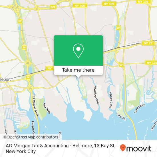 Mapa de AG Morgan Tax & Accounting - Bellmore, 13 Bay St