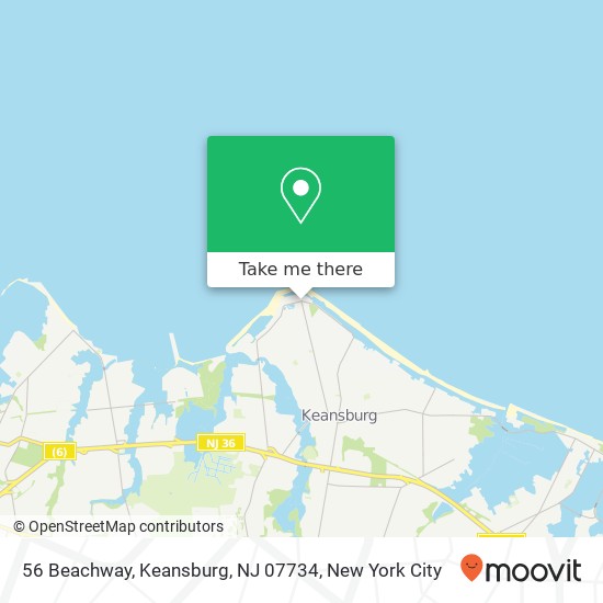 Mapa de 56 Beachway, Keansburg, NJ 07734