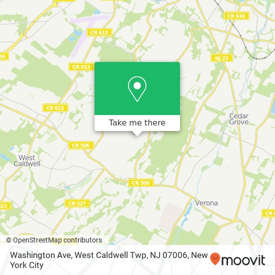 Washington Ave, West Caldwell Twp, NJ 07006 map