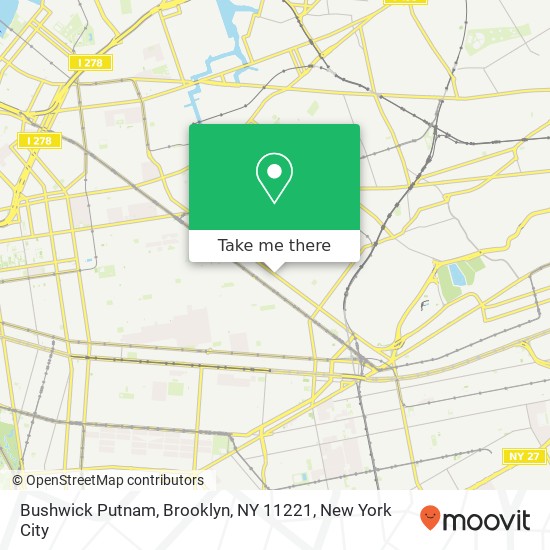 Mapa de Bushwick Putnam, Brooklyn, NY 11221
