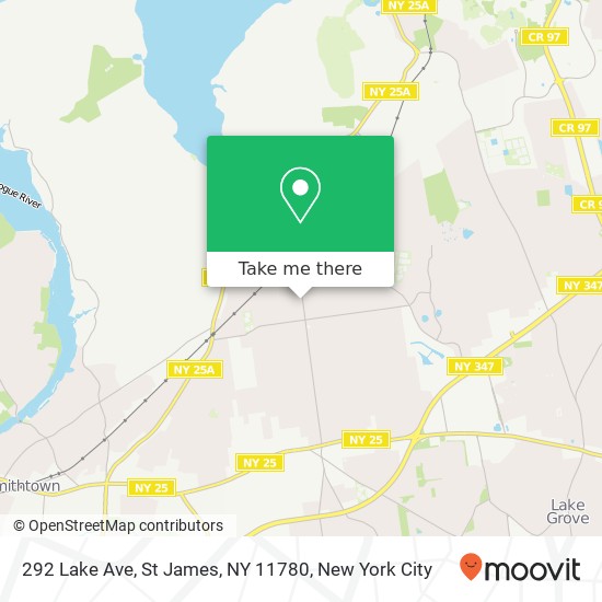 Mapa de 292 Lake Ave, St James, NY 11780