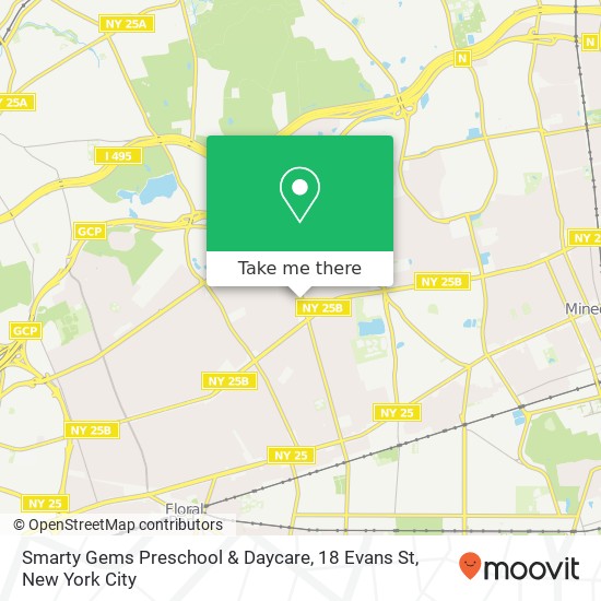 Mapa de Smarty Gems Preschool & Daycare, 18 Evans St