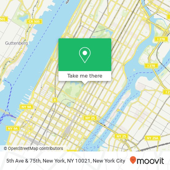 5th Ave & 75th, New York, NY 10021 map