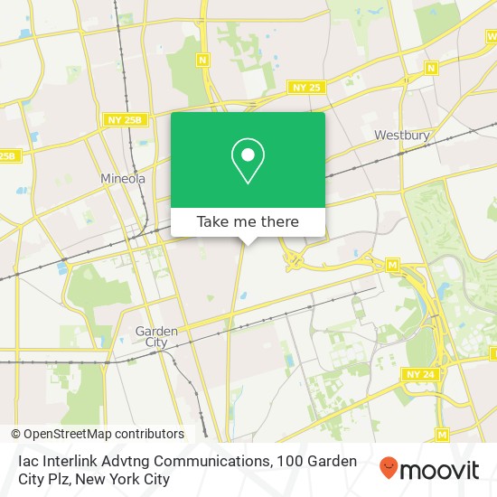 Iac Interlink Advtng Communications, 100 Garden City Plz map